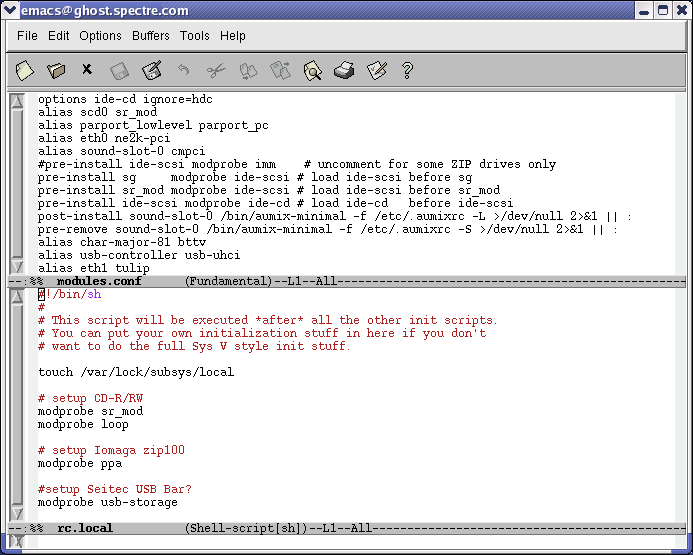 /etc/modules.conf & rc.local